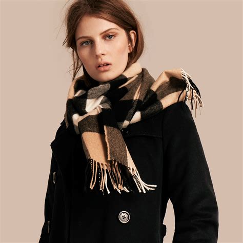 camel check burberry scarf|burberry cashmere check scarf.